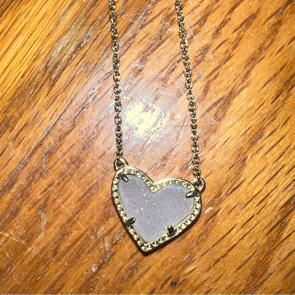 Kendra Scott Ari Heart Necklace - Iridescent Drusy